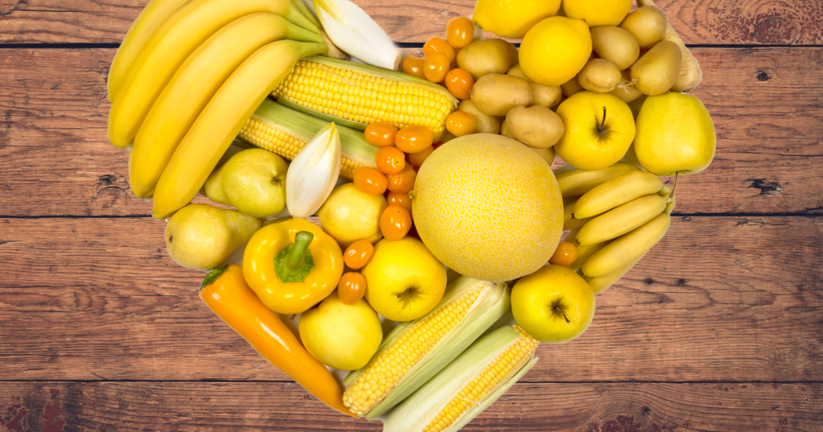 Желтые фрукты и овощи